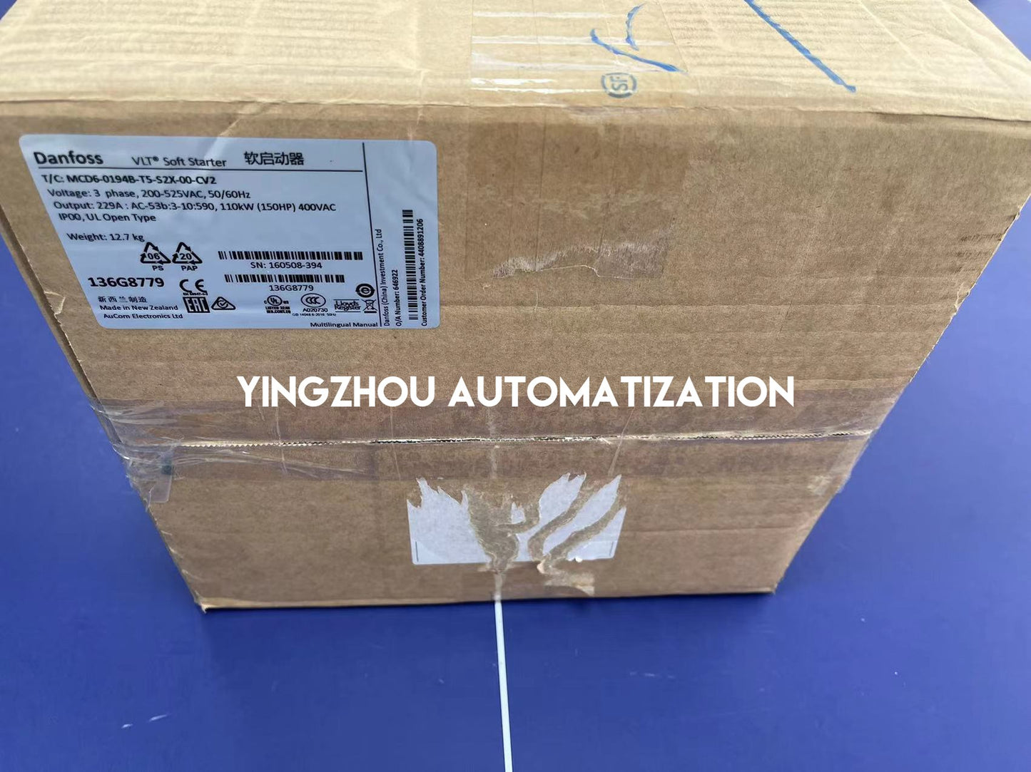 Danfoss 136G8779 VLT Soft Starter MCD 600 Series MCD60194BT5S2X00CV2 200-525VAC 3PH 194A-YingZhou Automatization