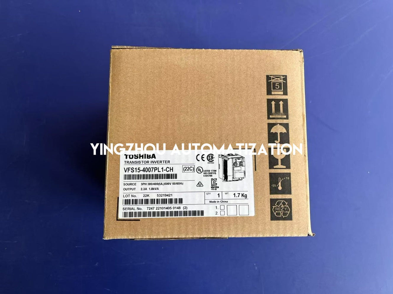 TOSHIBA VFD TOSVERT-S15 Series Frequency Inverter VFS15-4007PL1-CH 0.75KW 3HP 380VAC 2.3A
