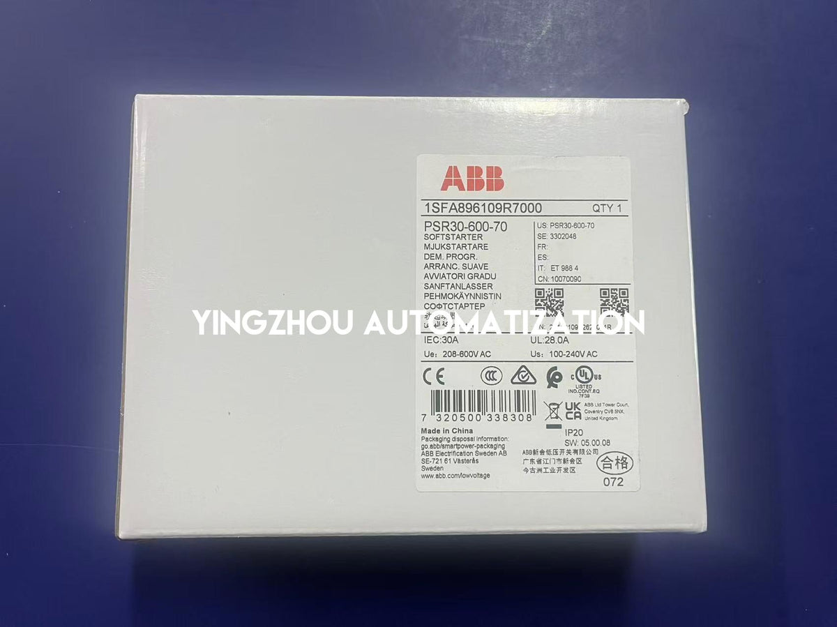 ABB 1SFA896109R7000 PSR30-600-70 30A 15kW 400V 208-600V AC Soft Starter-YingZhou Automatization