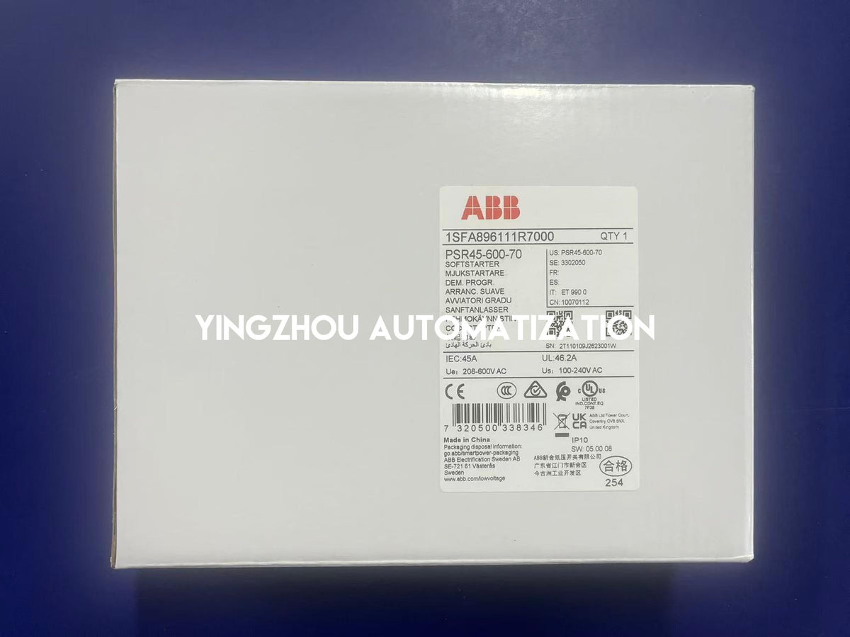 ABB 1SFA896111R7000 PSR45-600-70 45A 22kW 400V 208-600V AC Soft Starter-YingZhou Automatization