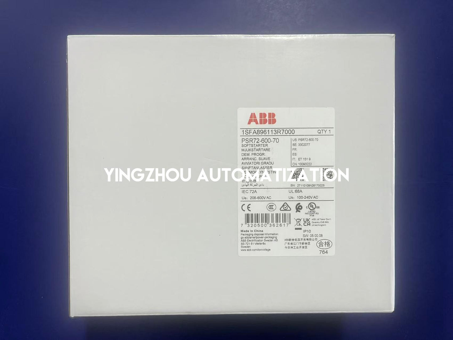 ABB PSR72-600-70 Soft Starter | 37kW Motor Control, Compact Industrial Design, Reliable Phase-Control, Brand New Original-YingZhou Automatization