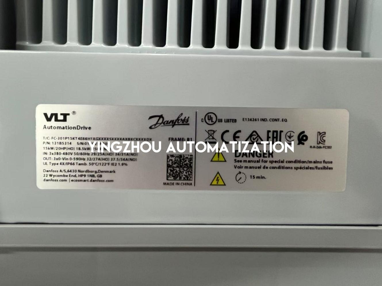 Danfoss 131B5314 Frequency Inverter VLT AutomationDrive FC-301P15KT4E66H1XGXXXXSXXXXAXBXCXXXXDX 15KW/20HP 3PH 380-480VAC IP66 VFD-YingZhou Automatization