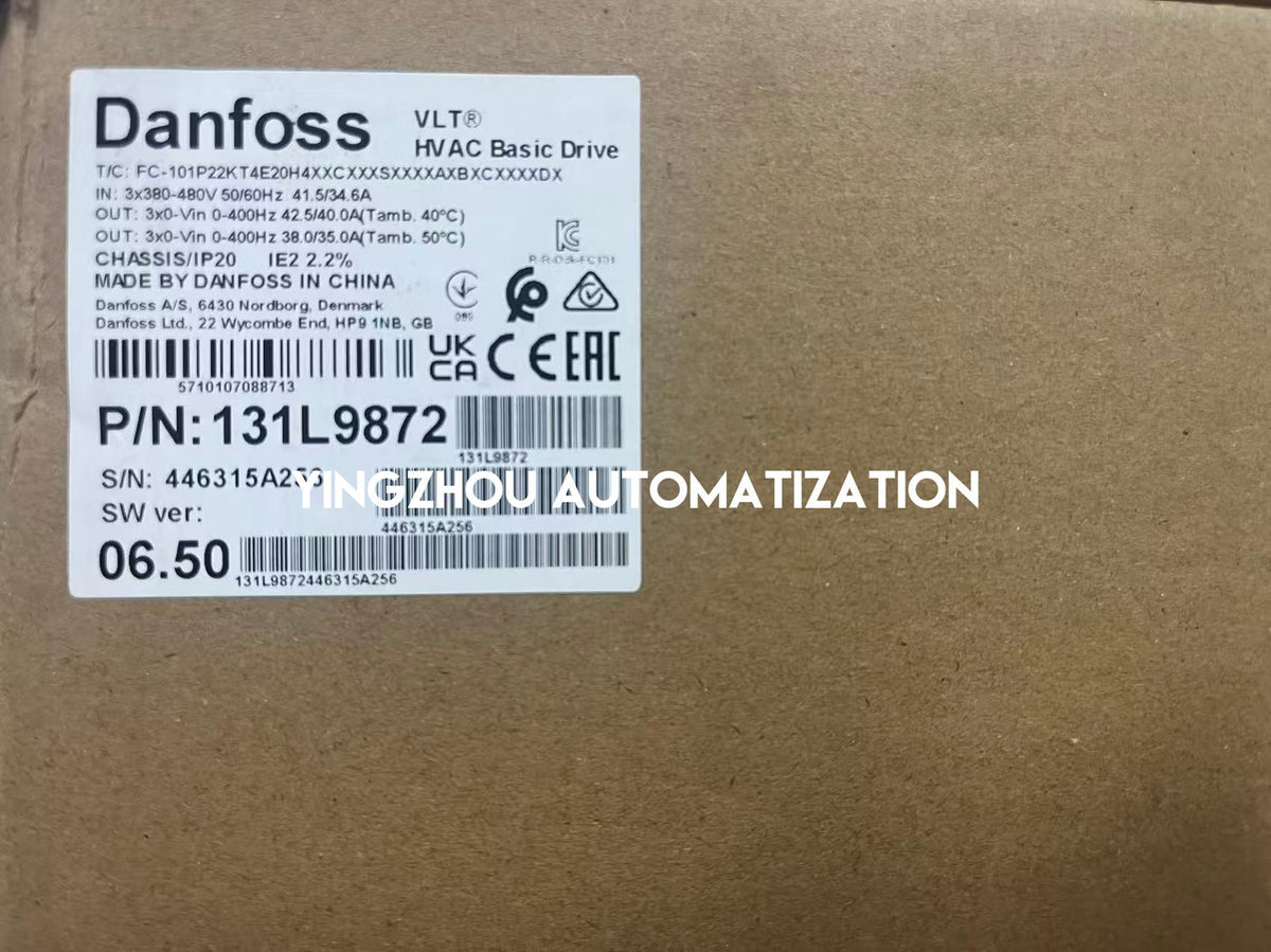 Danfoss 131L9872 FC-101P22KT4E20H4XXCXXXSXXXXAXBXCXXXXDX VLT HVAC Drive | 22kW 380-480V Frequency Inverter | Brand New Original-YingZhou Automatization