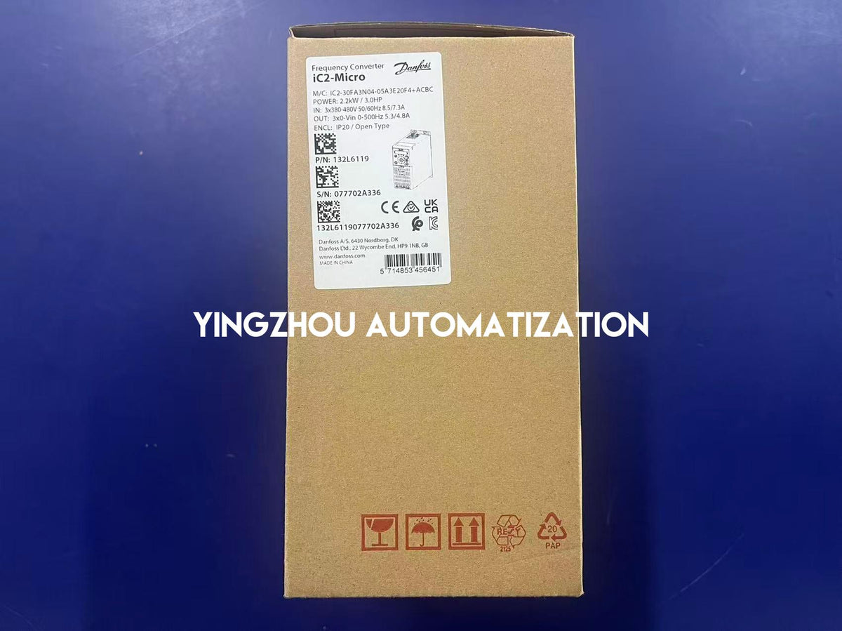 Danfoss 132L6119 IC2-30FA3N04-05A3E20F4+ACBC iC2-Micro Drive | 2.2kW 380-480V Frequency Inverter | Brand New Original-YingZhou Automatization