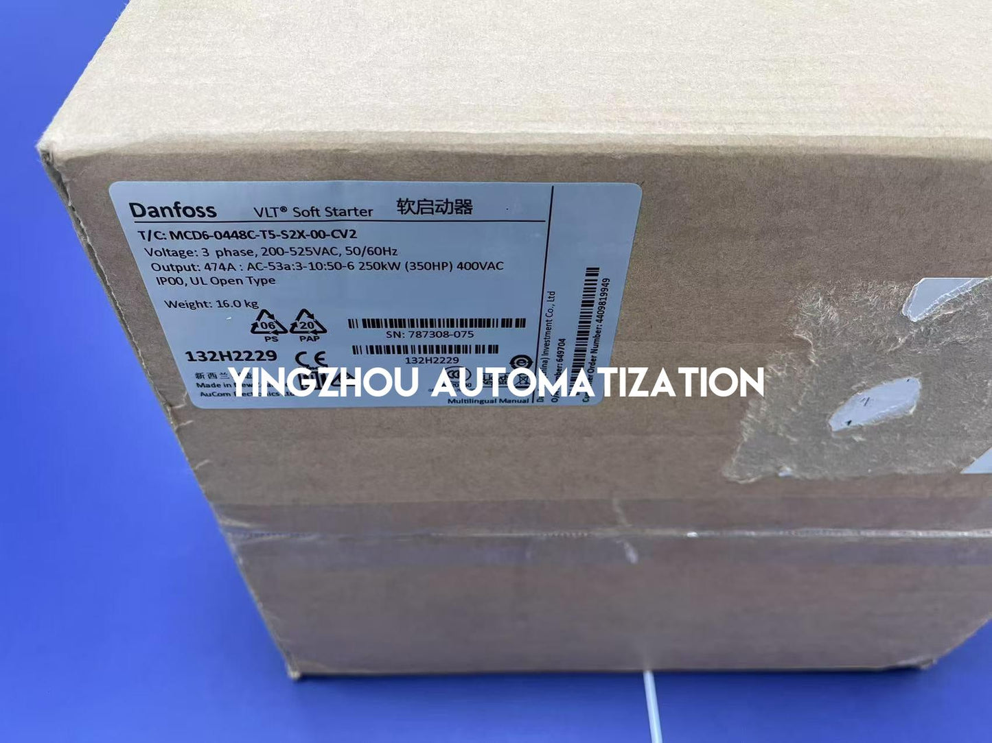 Danfoss VLT Soft Starter MCD 600 Series 132H2229 MCD60448CT5S2X00CV2 200-525VAC 3PH 448A-YingZhou Automatization