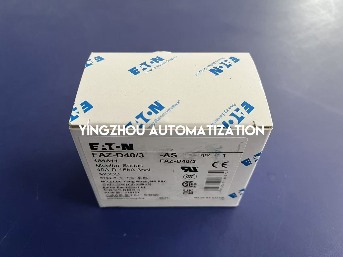 Eaton Moeller FAZ-D40/3 Miniature Circuit Breaker | 3-Pole, 40A, Type D Curve-YingZhou Automatization