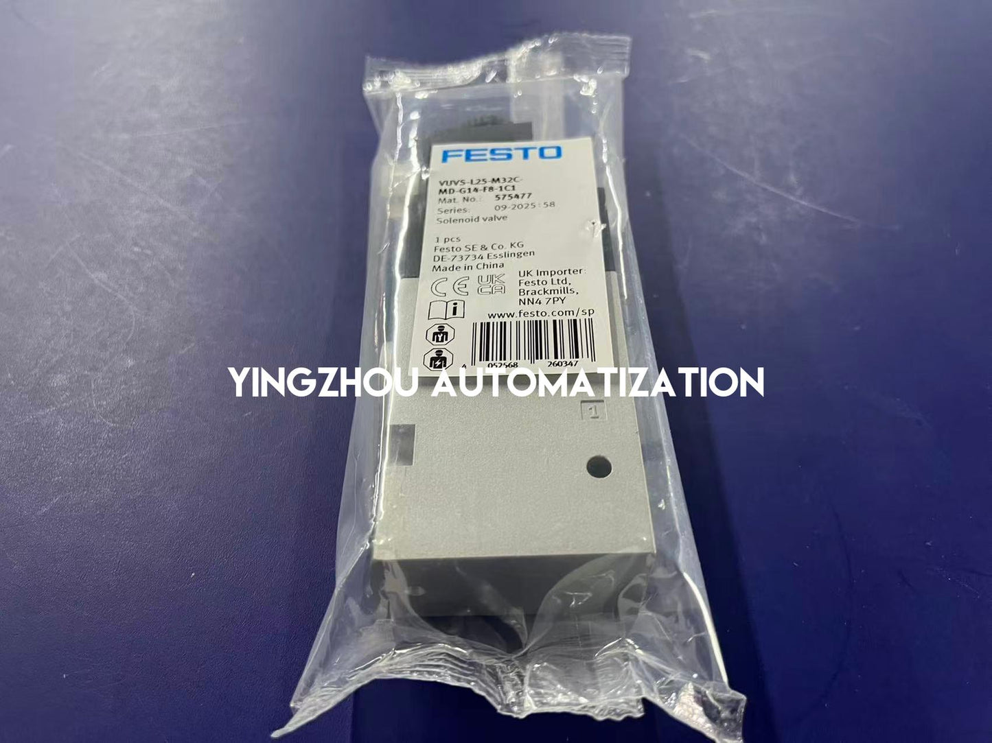 Festo VUVS-L25-M32C-MD-G14-F8-1C1 Solenoid Valve | 575477 | 3/2-way, G1/4", Normally Closed | Industrial Pneumatic Control | Brand New Original-YingZhou Automatization