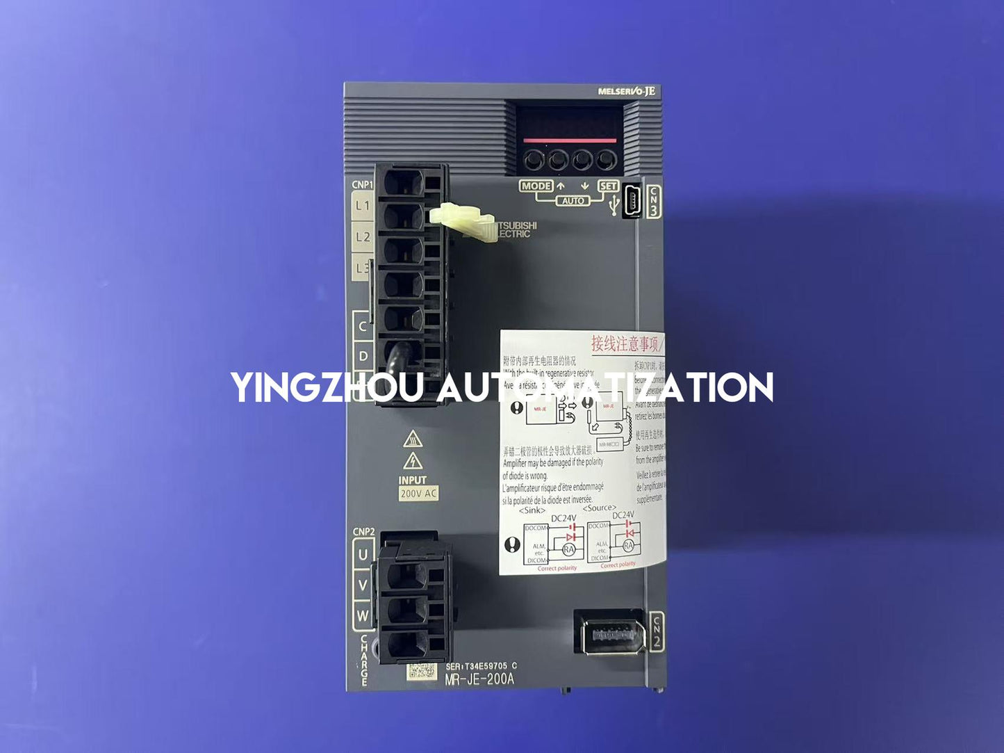 Mitsubishi MELSERVO JE Series MR-JE-200A Servo Motor 2KW 11A 3PH 200Vac-240Vac-YingZhou Automatization