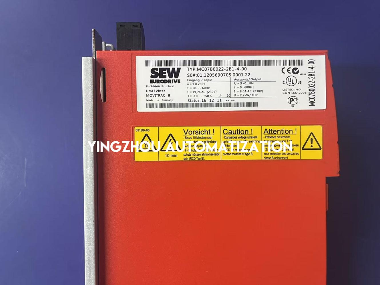 SEW-EURODRIVE MOVITRAC B Series Frequency Inverter MC07B0022-2B1-4-00 2.2KW 3HP 200-240 VAC