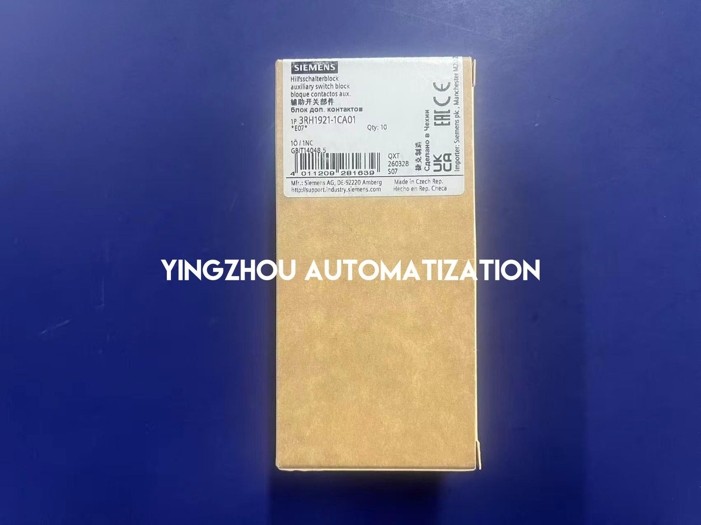 Siemens 3RH1921-1CA01 | SIRIUS Auxiliary Switch Block | 1NC Front Mount | Screw Terminal Contactor Block | Brand New Original-YingZhou Automatization