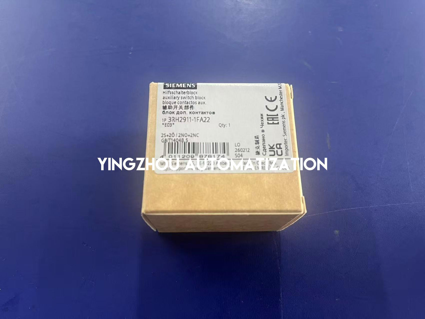 Siemens 3RH2911-1FA22 Auxiliary Switch Block | SIRIUS Series | 2NO + 2NC | Front Mounting | Brand New Original-YingZhou Automatization