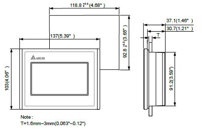 Delta DOP-100 Series HMI Touch Screen DOP-103WQ 4.3inch