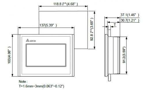 Delta DOP-100 Series HMI Touch Screen DOP-107EG 7inch