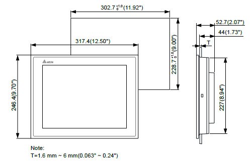 Delta DOP-100 Series HMI Touch Screen DOP-112MX 12.1inch