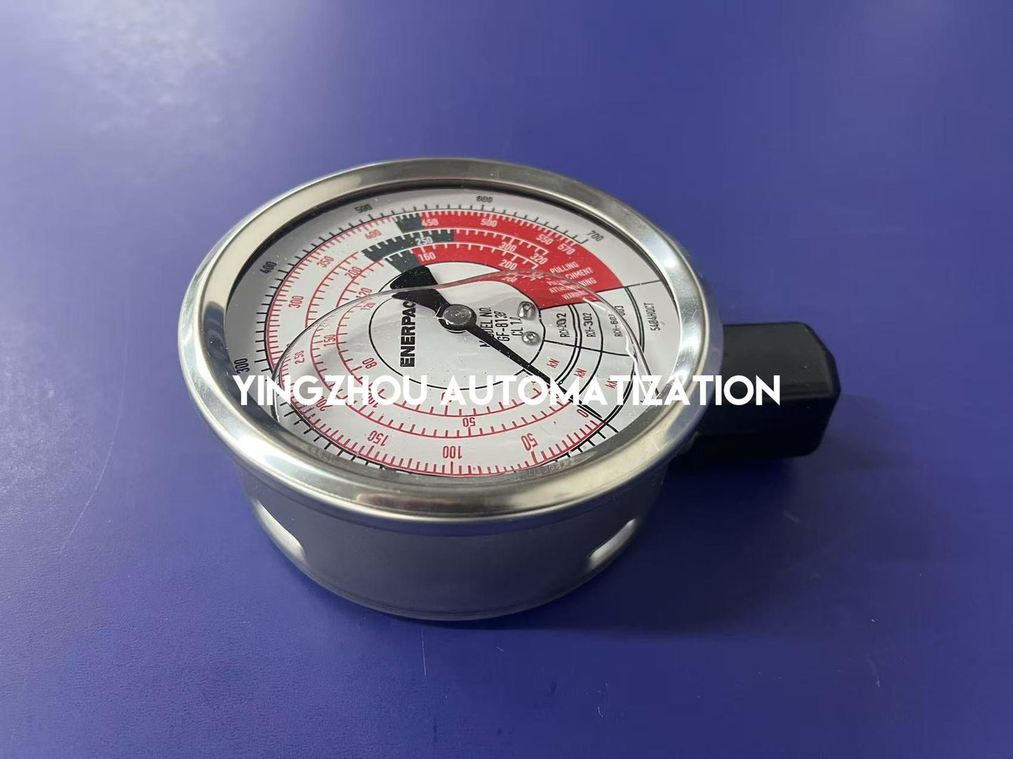 ENERPAC GF813B Hydraulic Force and Pressure Gauge Metric Scale for Use with 20, 30, and 60 Ton Cylinders