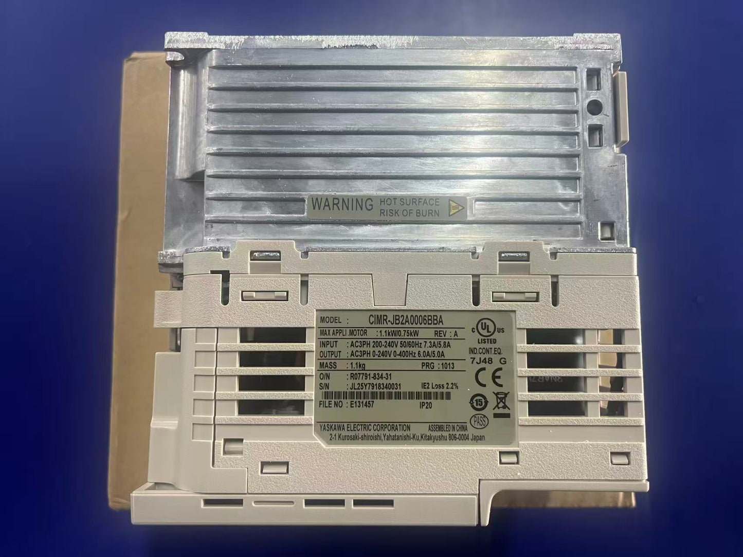 Yaskawa CIMR-JB2A0006BBA | J1000 Series AC Drive | 0.75kW 1HP | 6.0A Output | Three-Phase 200V-240V Input | Compact VFD Inverter | Non-EMC | Brand New Original