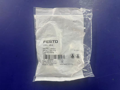 FESTO QSMLL-M5-6 Fitting | 153341 L-Swivel Push-In Fitting M5 Thread to 6mm Tubing | Brand New Original