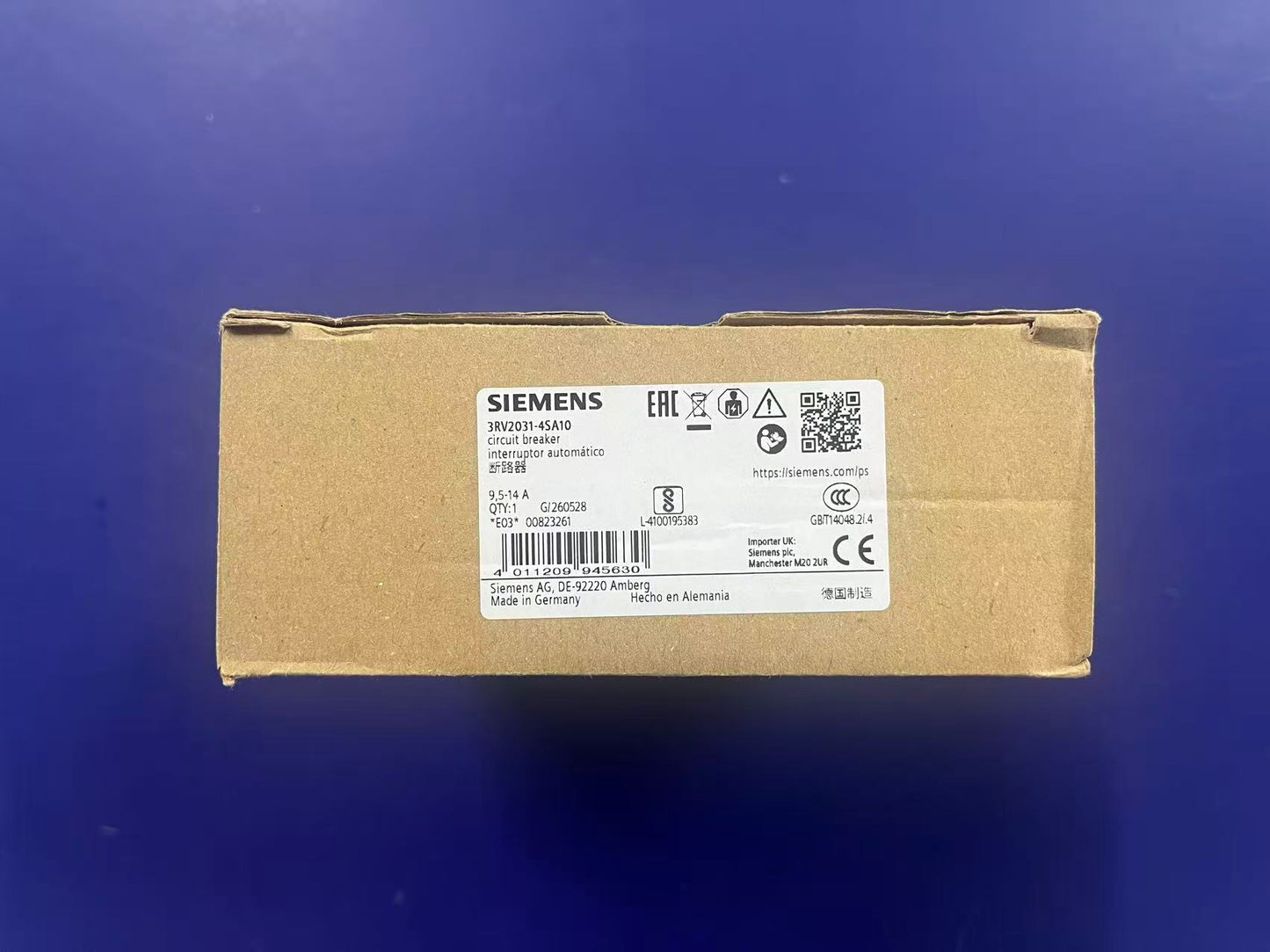 Siemens 3RV2031-4SA10 Circuit Breaker | SIRIUS 3RV2 Motor Starter Protector 3-Pole | Brand New Original