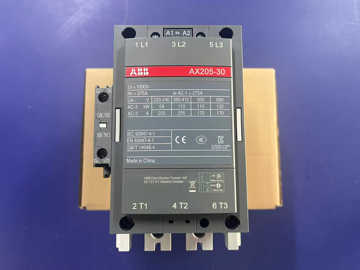 ABB 1SFL501074R8411 AX205-30-11-84 205A 110V AC 3-Pole Power Contactor