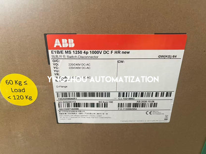 ABB 1SDA059044R1 SACE Emax E1B/E MS 1250A 4P 1000V DC Fixed Switch-Disconnector-YingZhou Automatization