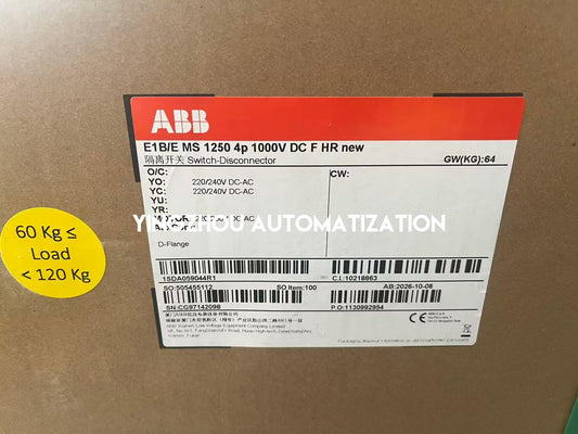 ABB 1SDA059044R1 SACE Emax E1B/E MS 1250A 4P 1000V DC Fixed Switch-Disconnector-YingZhou Automatization