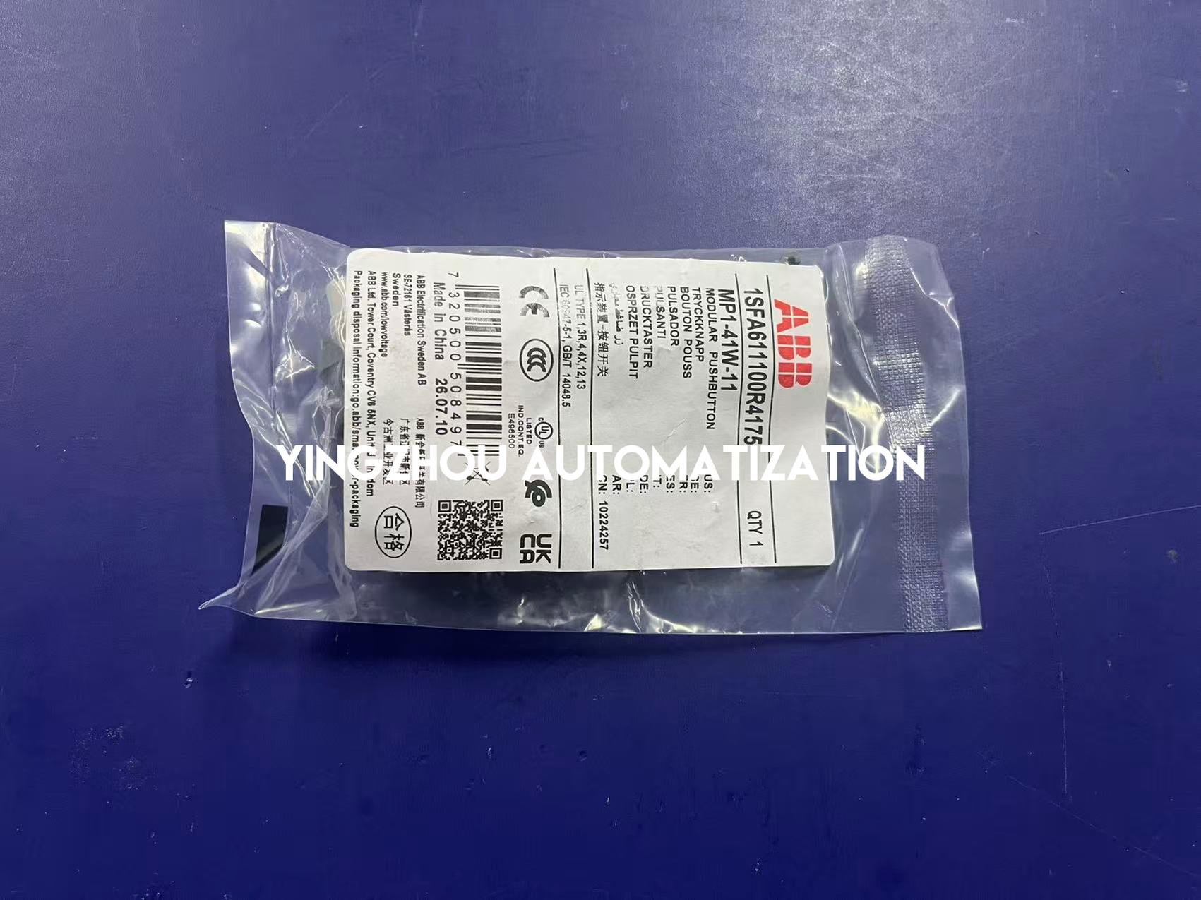 ABB 1SFA611100R4175 | MP1-41W-11 Pushbutton | Momentary White Flush | 1 NO + 1 NC | 22mm Modular Series | Brand New Original-YingZhou Automatization
