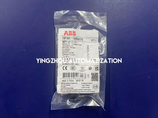ABB 1SFA611100R4175 | MP1-41W-11 Pushbutton | Momentary White Flush | 1 NO + 1 NC | 22mm Modular Series | Brand New Original-YingZhou Automatization