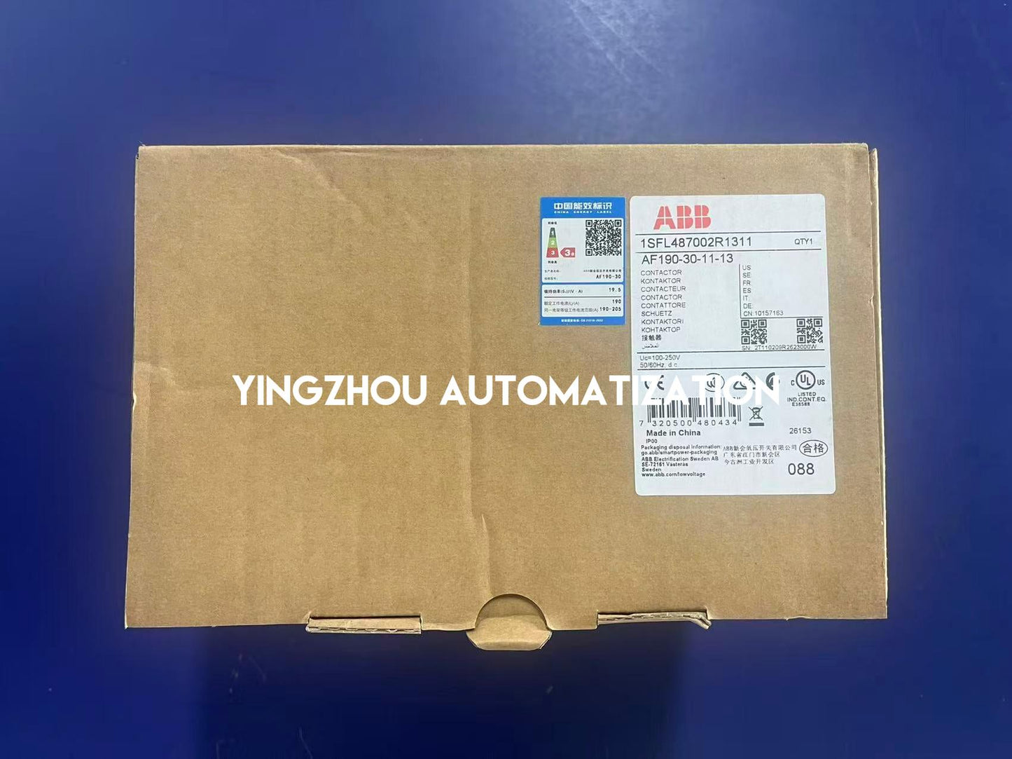 ABB 1SFL487002R1311 | AF190-30-11-13 Contactor | 3-Pole 190A | 100-250V AC/DC Coil | Heavy-Duty Industrial Motor Starter | Brand New Original-YingZhou Automatization