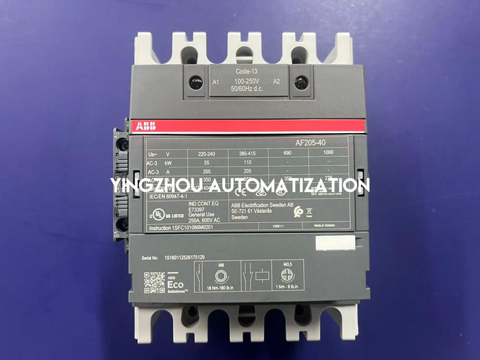ABB 1SFL527102R1311 | AF205-40-11-13 Contactor | 4-Pole 205A | 100-250V AC/DC Coil | Heavy-Duty Industrial Motor Starter | Brand New Original
