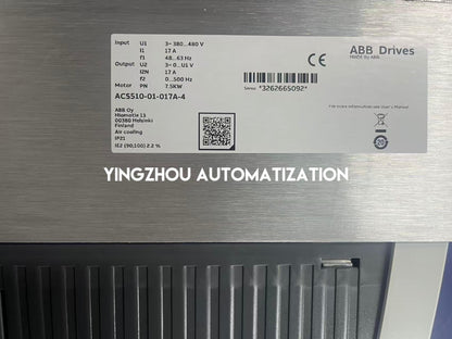 ABB ACS510-01-017A-4 ACS510 7.5kW 17A 380-480V Three-Phase AC Drive IP21-YingZhou Automatization