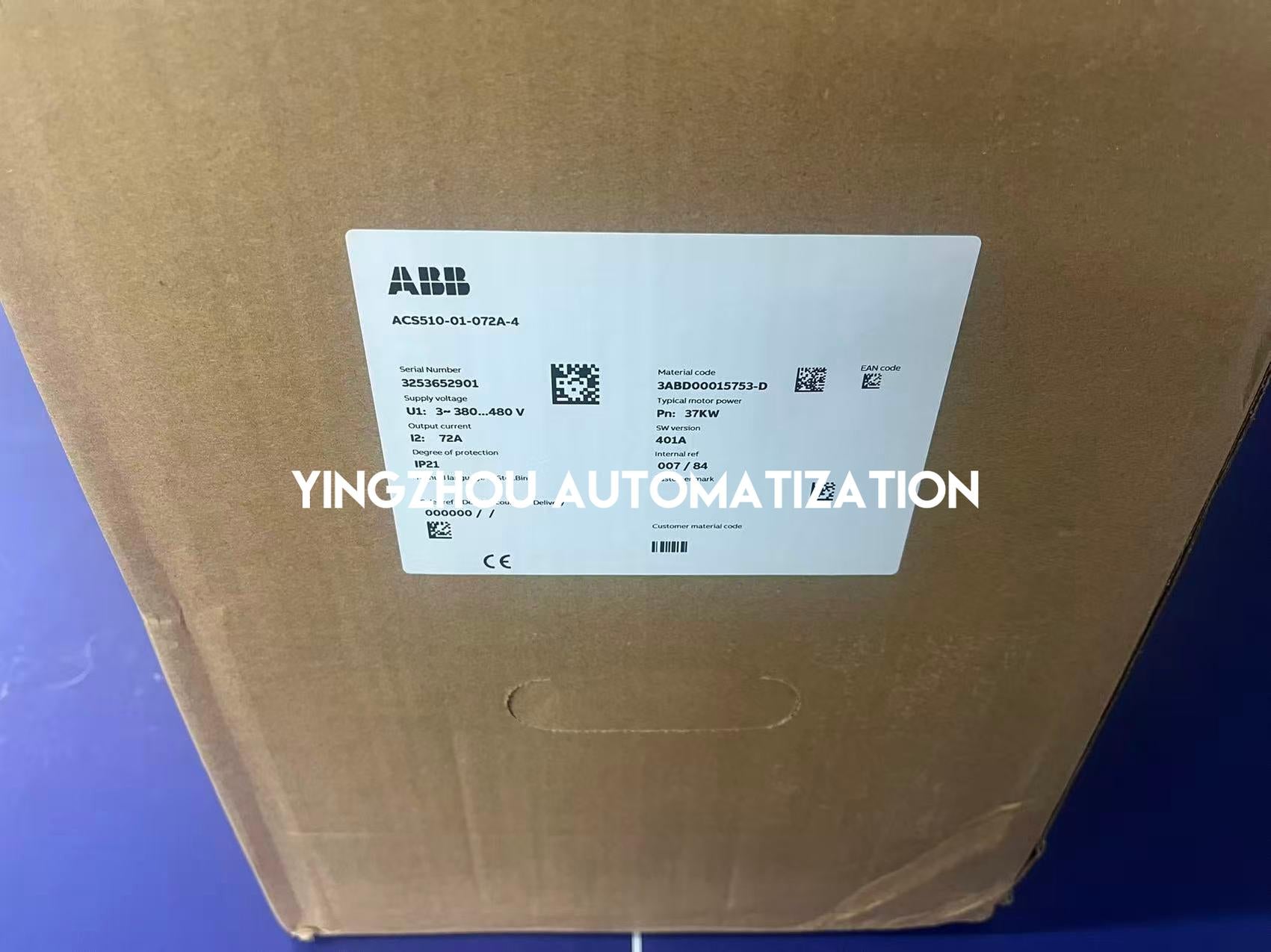 ABB ACS510-01-072A-4 Variable Frequency Drive | 37kW (50HP), 72A, 480V 3-Phase VFD-YingZhou Automatization