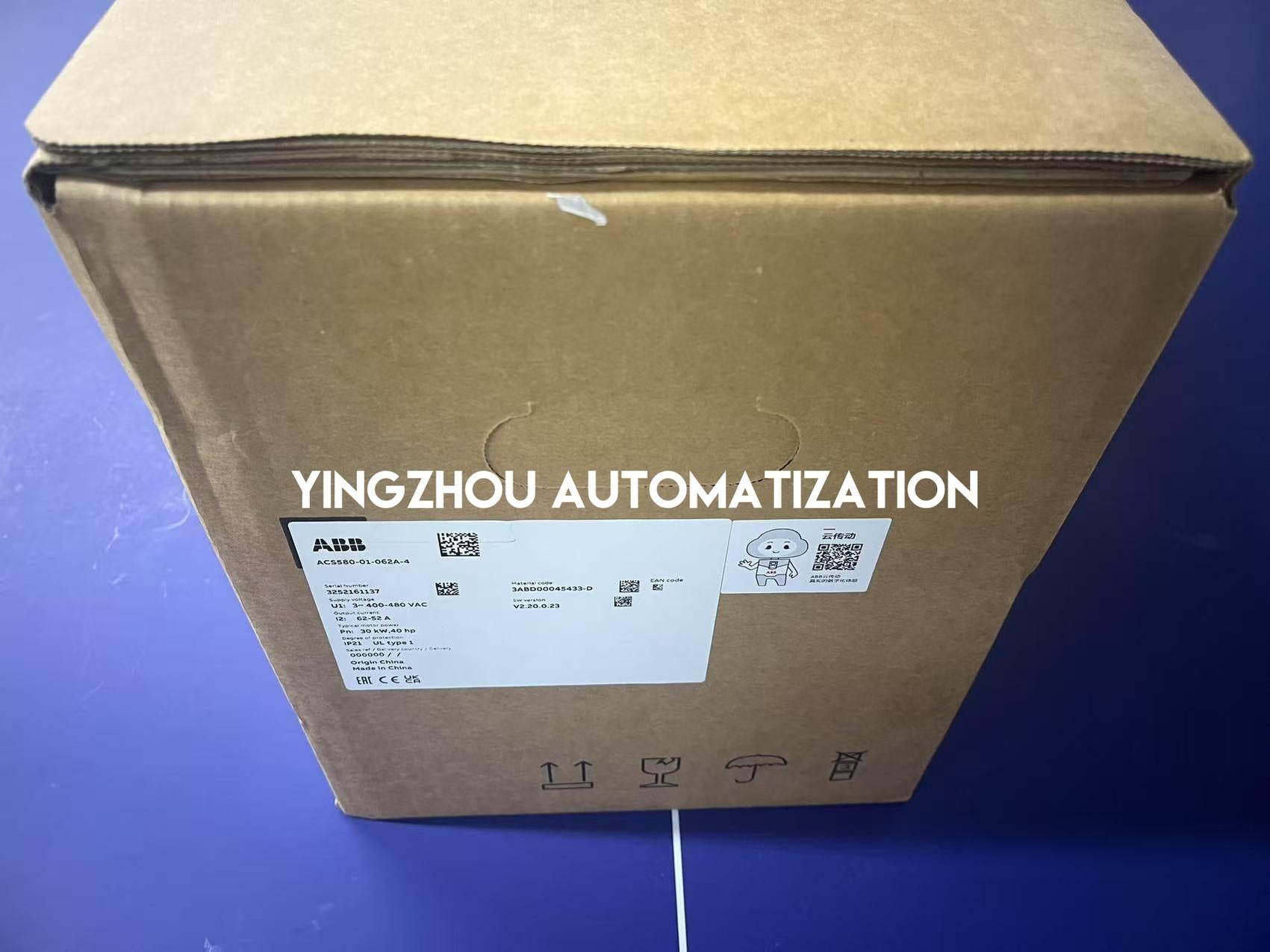 ABB ACS580-01-062A-4 General Purpose VFD | 30kW (40HP), 62A, 480V 3-Phase, IP21-YingZhou Automatization