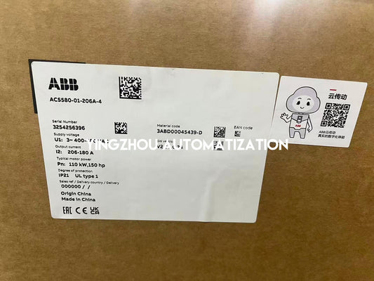 ABB ACS580-01-206A-4 AC Drive | 110 kW (150 HP) | 3-Phase 400V | IP21 | Brand New Original-YingZhou Automatization