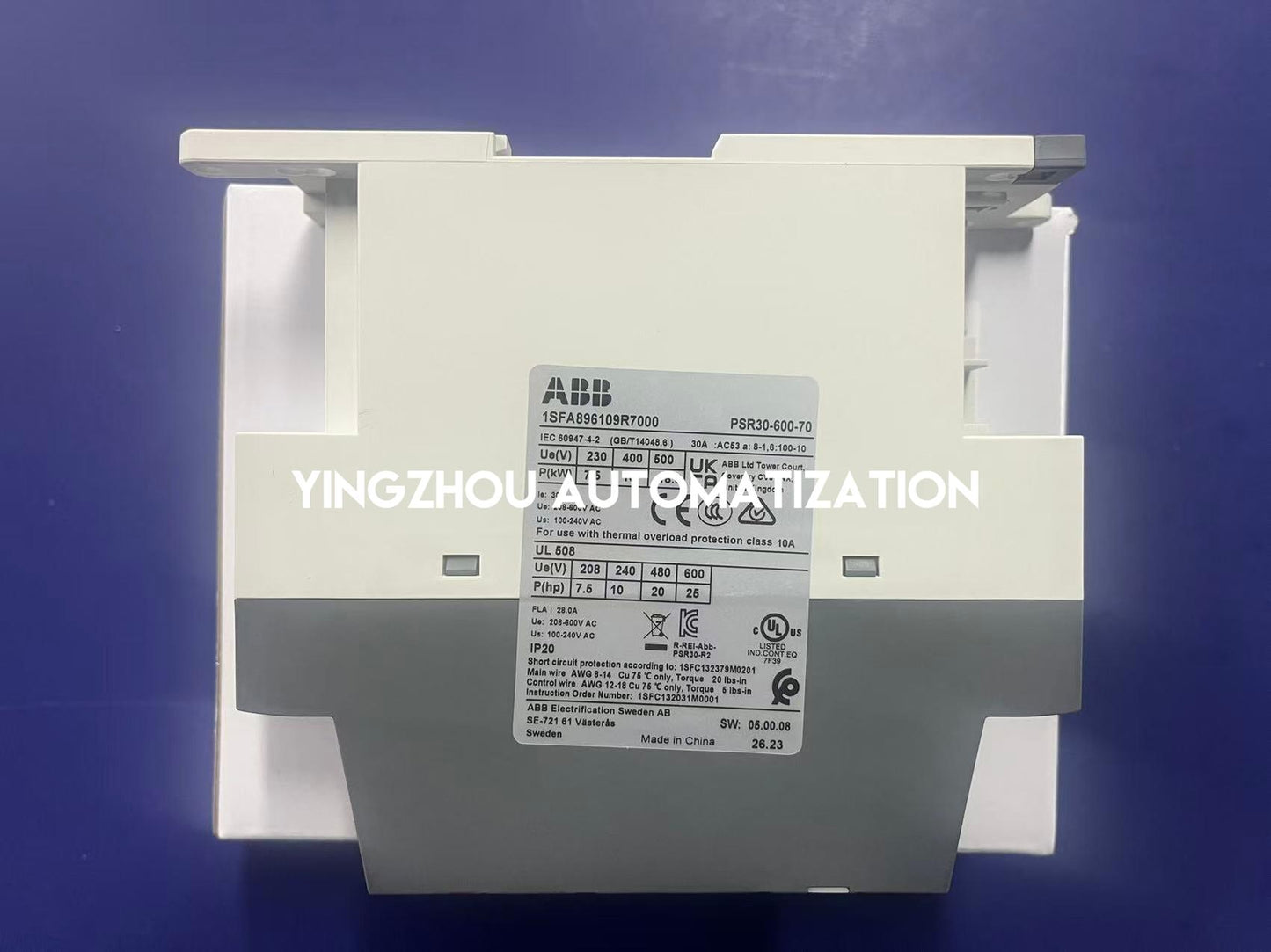 ABB PSR30-600-70 Softstarter | 30A, 15kW, 200-600V, Compact Motor Starter, ABB PSR Series, Brand New Original-YingZhou Automatization