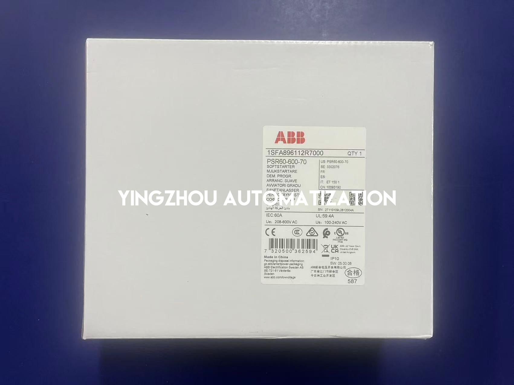 ABB PSR60-600-70 Soft Starter | 30kW Motor Control, Compact Industrial Design, Reliable Phase-Control, Brand New Original-YingZhou Automatization