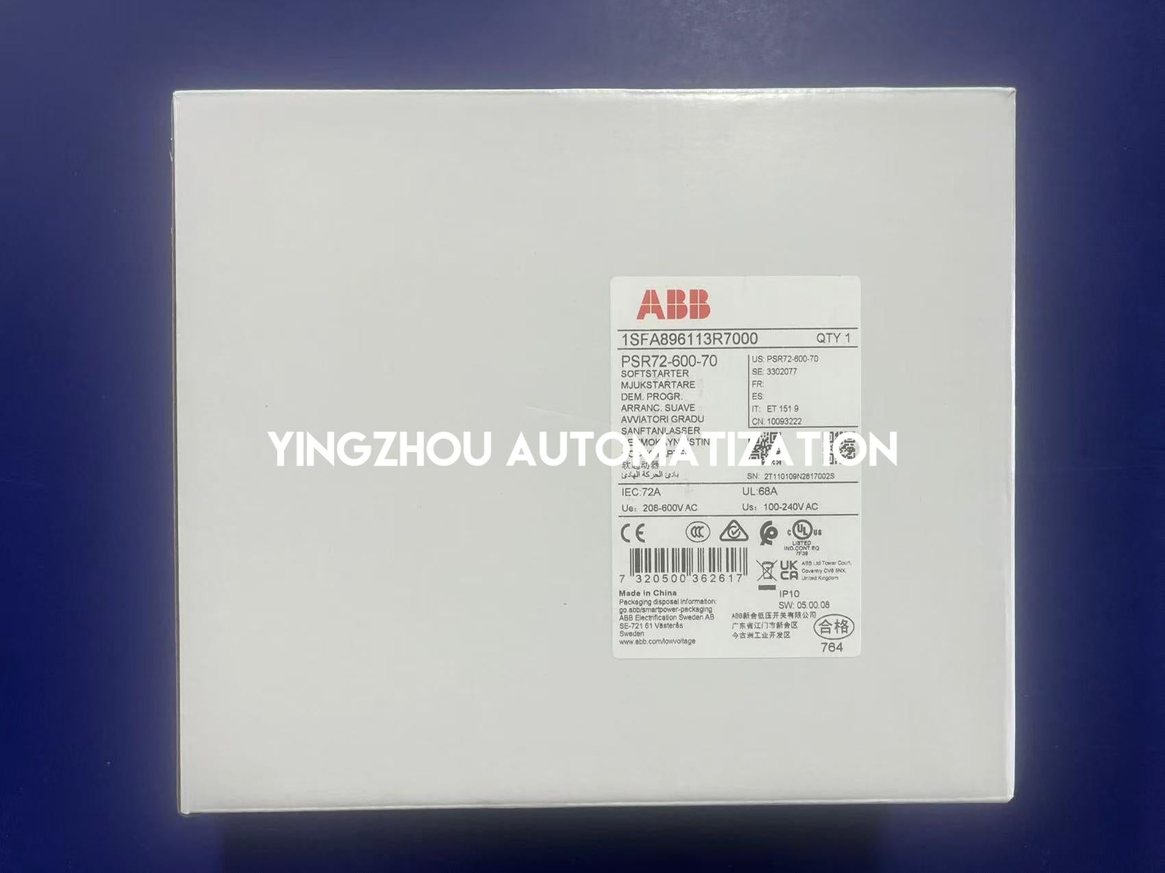 ABB PSR72-600-70 Soft Starter | 37kW Motor Control, Compact Industrial Design, Reliable Phase-Control, Brand New Original-YingZhou Automatization