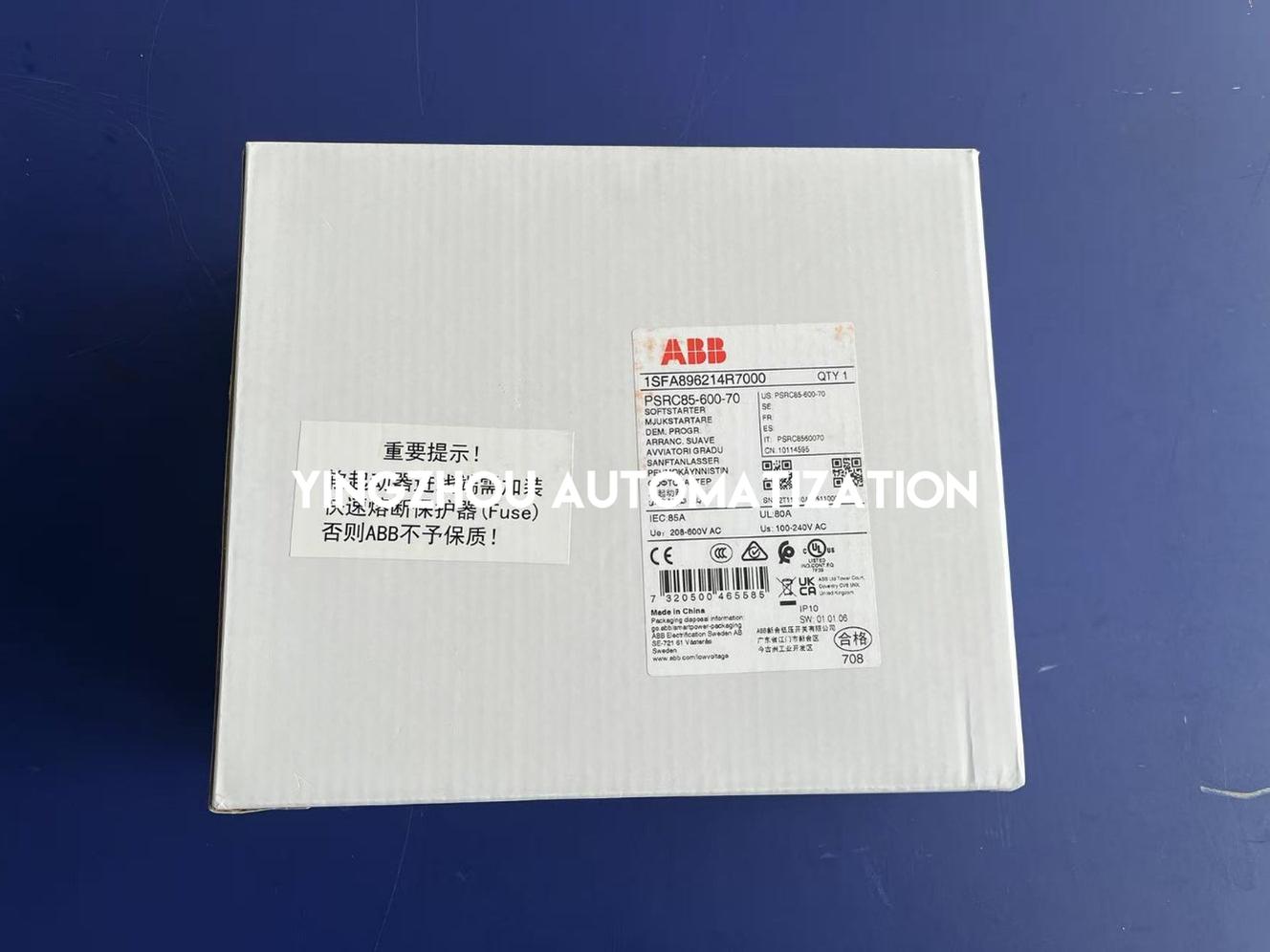 ABB PSRC85-600-70 Softstarter | 1SFA896108R7000 | 45 kW / 400V | 85A | 200-600V AC | Brand New Original-YingZhou Automatization