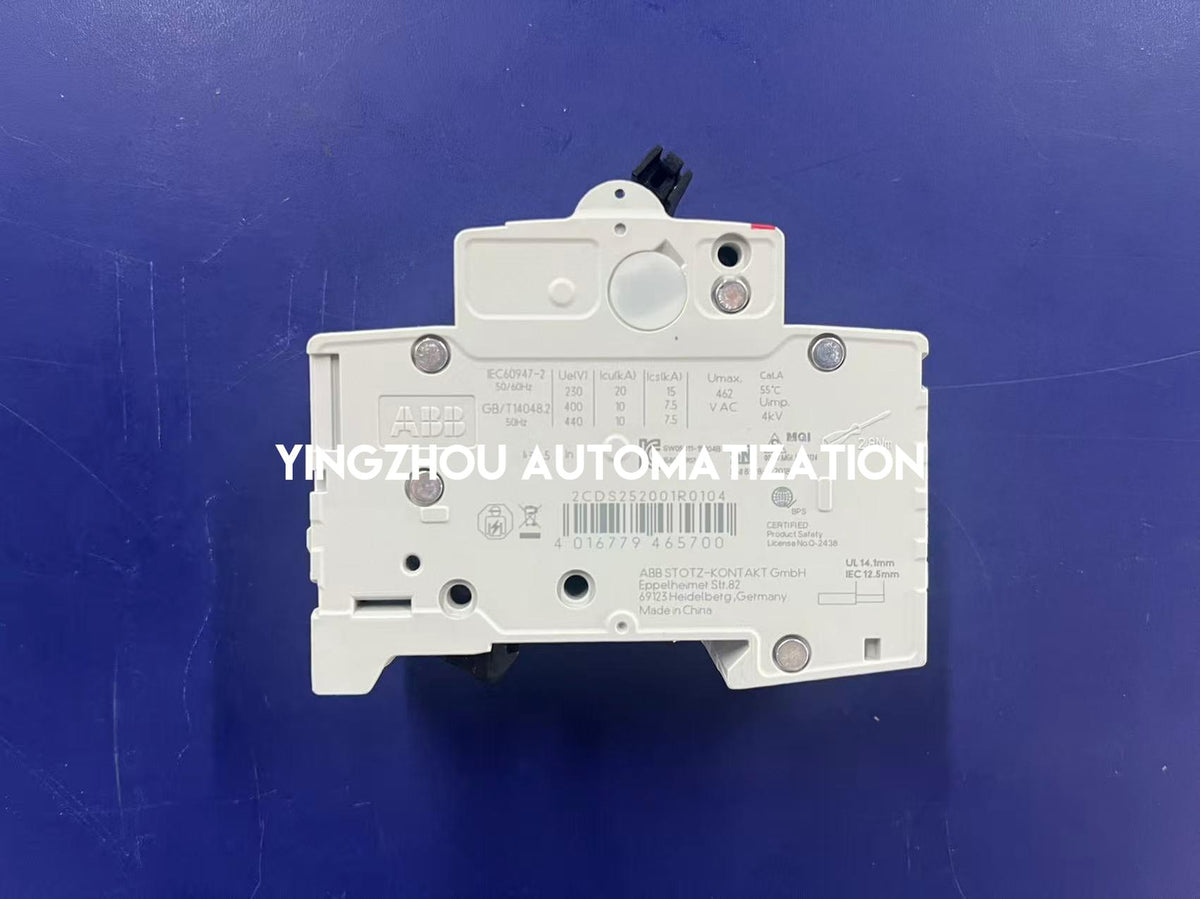 ABB S202-C10 S200 10A 2P C Curve 6kA 400V AC Miniature Circuit Breaker