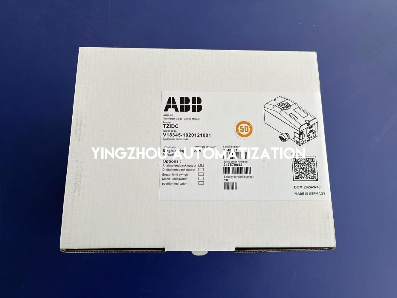 ABB V18345-1020121001 TZIDC Digital Positioner - HART, Single-Acting, 4-20mA-YingZhou Automatization