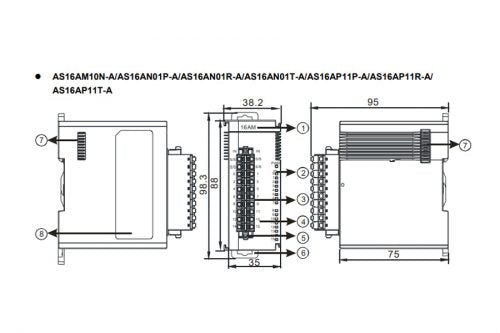 Delta AS16AM10N-A AS Series PLC Input Module