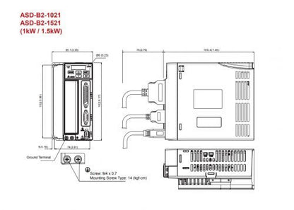 Delta ASD-B2-1521-B B2 Servo Drive 1.5KW 230V 1PH