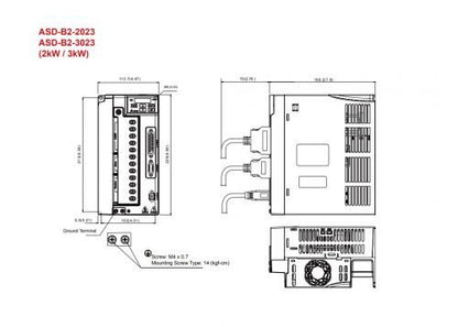 Delta ASD-B2-2023-B B2 Servo Drive 2KW 230V 3PH