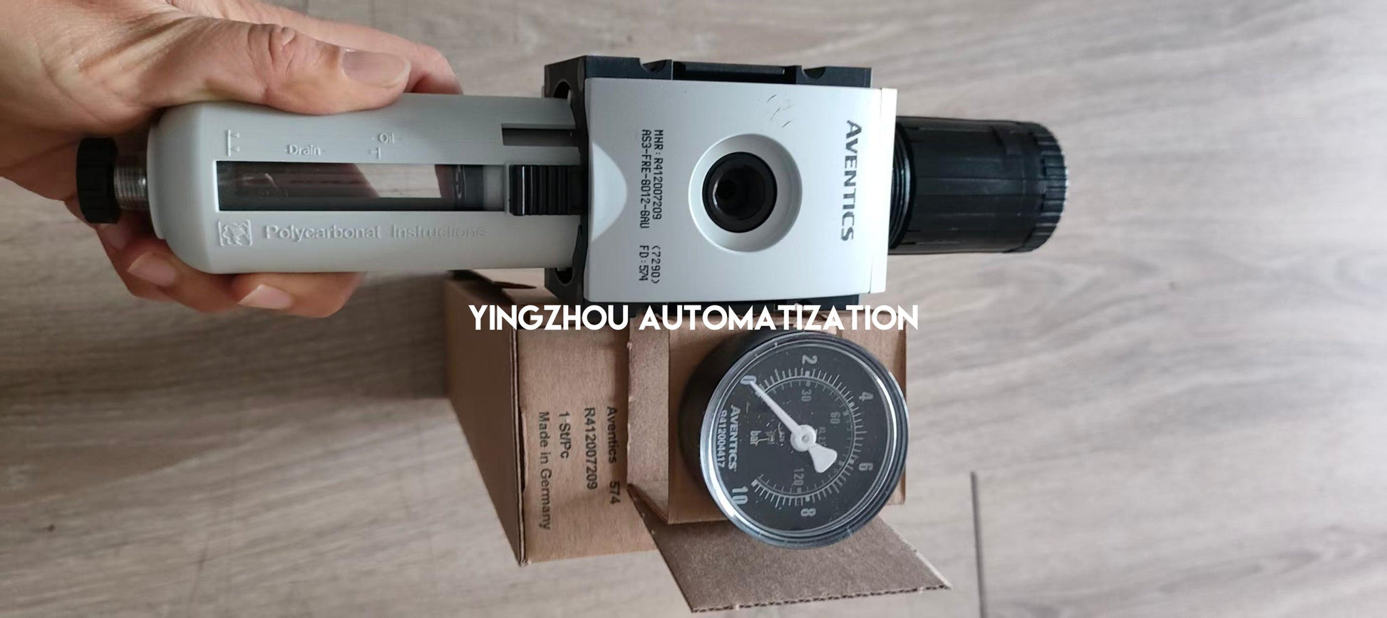 AVENTICS R412007209 AS3-FRE Filter-Pressure Regulator - G1/2, 5 µm, 0.5-8 Bar, Semi-Auto Drain-YingZhou Automatization