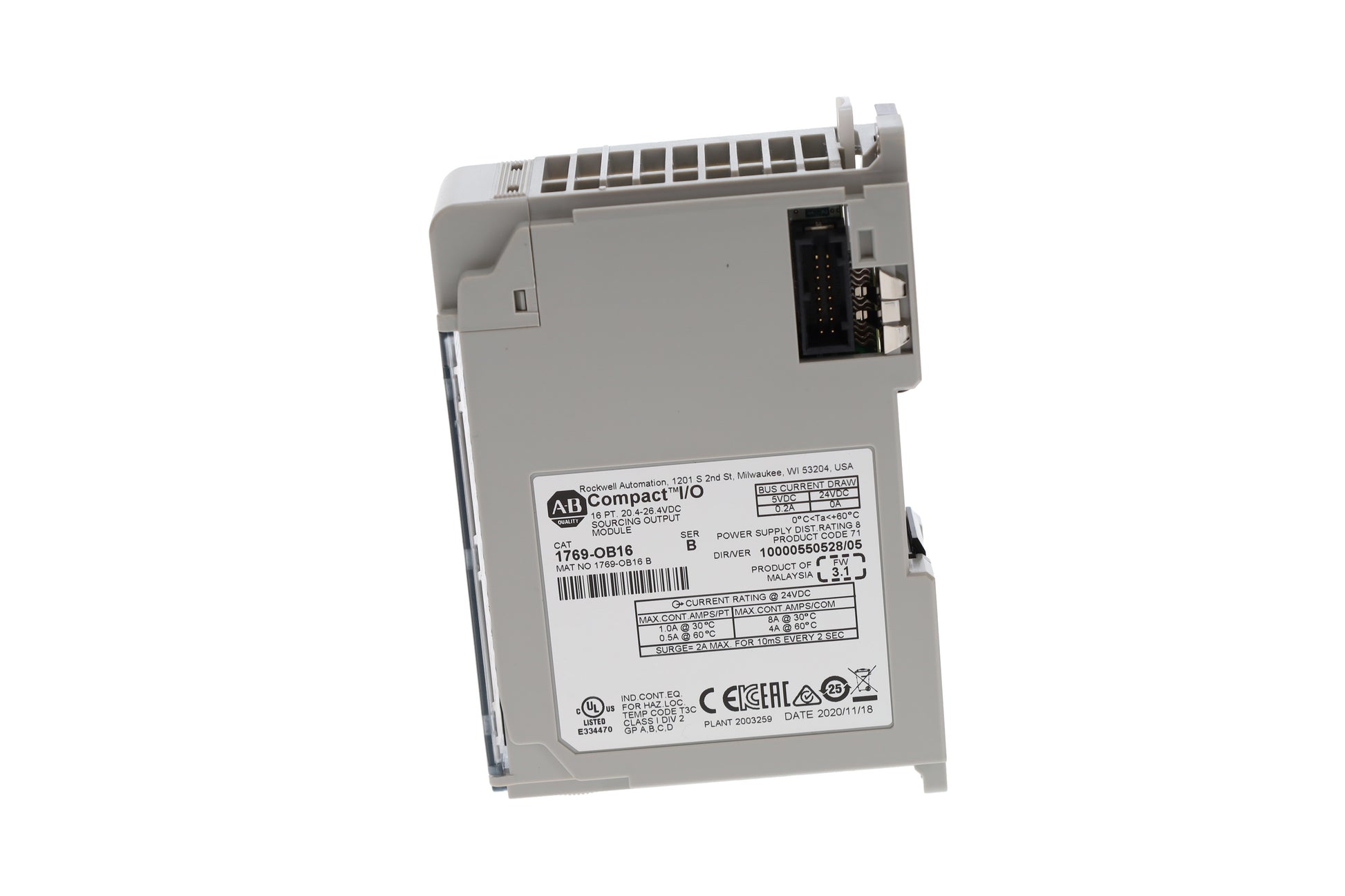 Allen-Bradley 1769-OB16 Compact I/O Digital Output Module | 16-Point 24V DC Sourcing-YingZhou Automatization