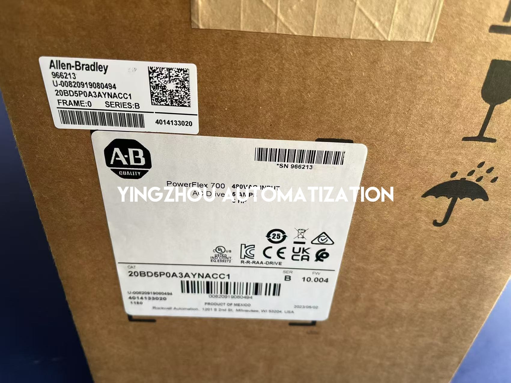 Allen-Bradley 20BD5P0A3AYNACC1 PowerFlex 700 VFD | 3.0 HP, 5.0A, 480V AC, IP20-YingZhou Automatization