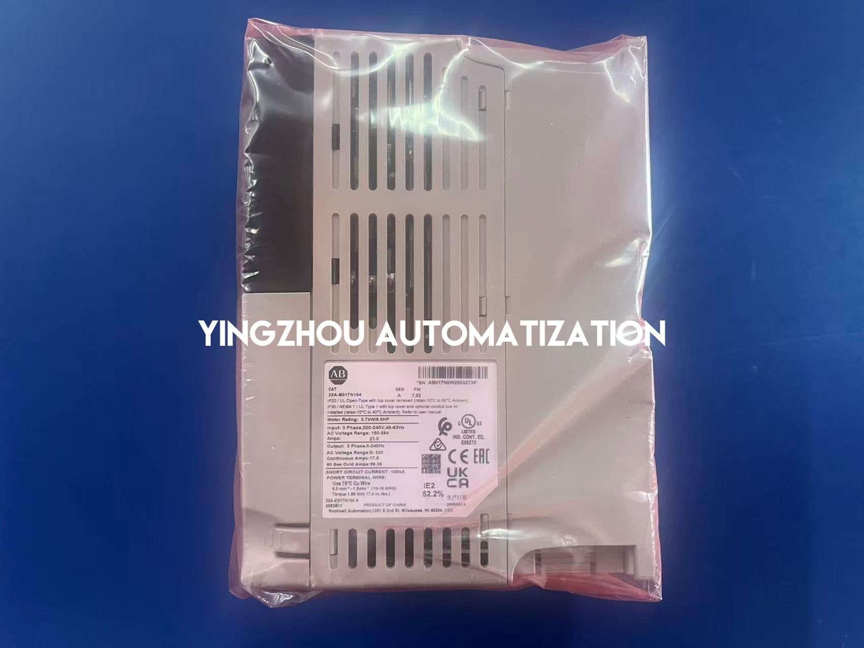 Allen-Bradley 22A-B017N104 PowerFlex 4 AC Drive | 3.7kW 5HP 240V 17A | IP20 NEMA/UL Open Type | Brand New Original-YingZhou Automatization