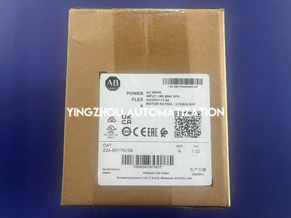 Allen-Bradley 22A-B017N104 PowerFlex 4 AC Drive | 3.7kW 5HP 240V 17A | IP20 NEMA/UL Open Type | Brand New Original-YingZhou Automatization