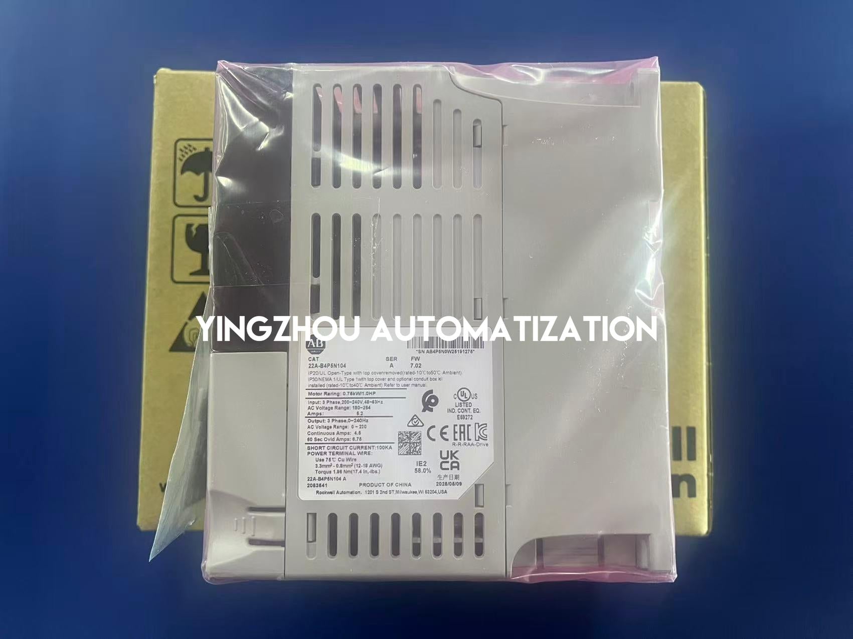 Allen-Bradley 22A-B4P5N104 PowerFlex 4 AC Drive | 0.75kW 1HP 240V 4.5A | IP20 NEMA/UL Open Type | Brand New Original-YingZhou Automatization