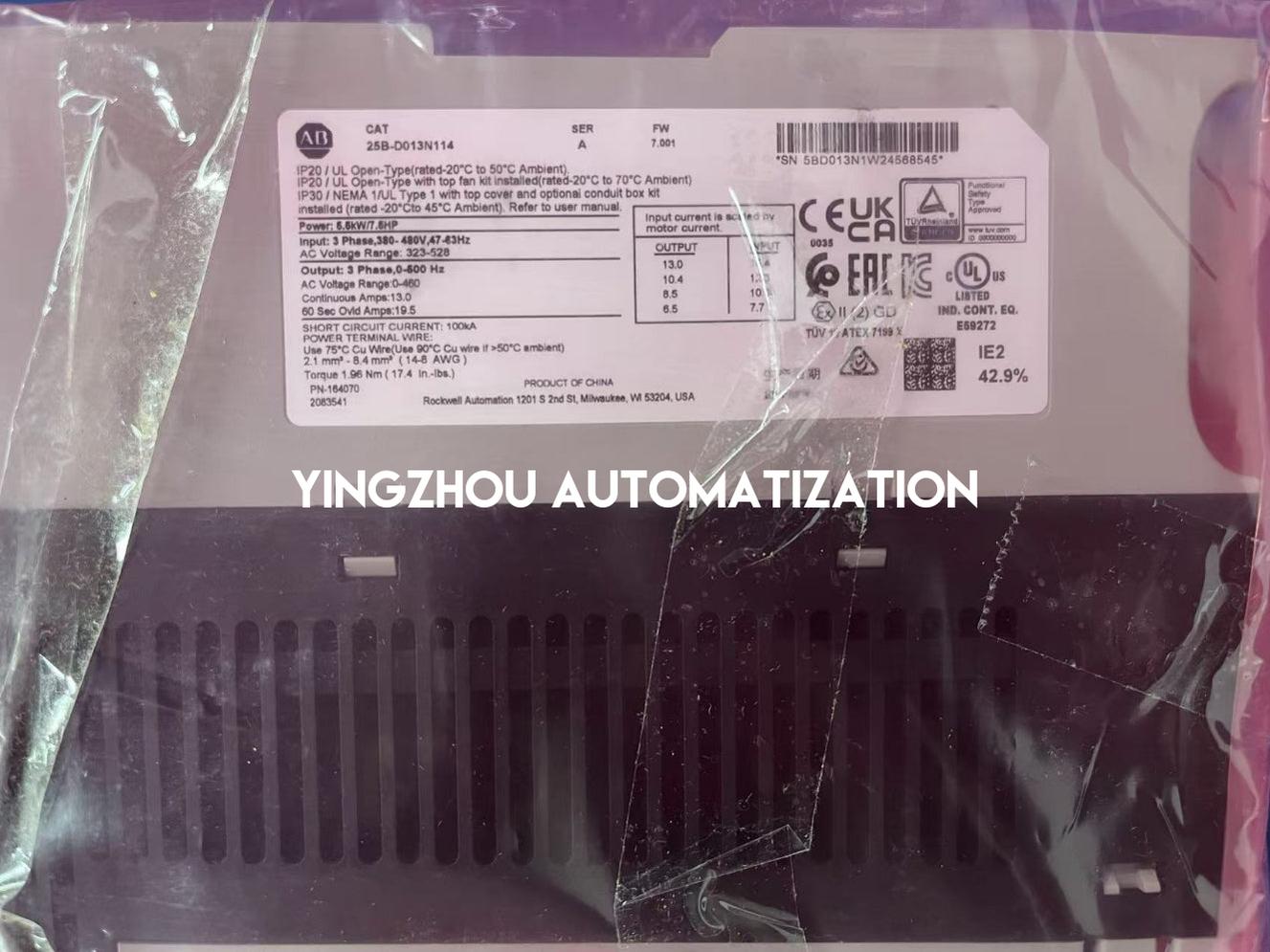 Allen-Bradley 25B-D013N114 PowerFlex 525 VFD | 7.5 HP, 5.5 kW, 480V AC 3-Phase, Filtered-YingZhou Automatization