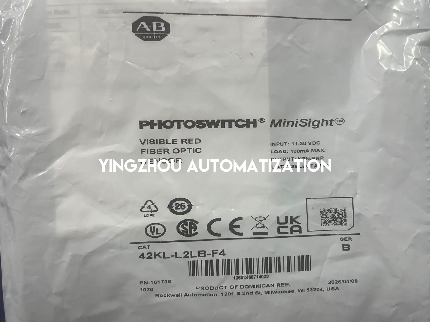 Allen-Bradley 42KL-L2LB-F4 Photoelectric Sensor | Comet Series 18mm Threaded DC Sensor 4-Pin M12 | Brand New Original-YingZhou Automatization